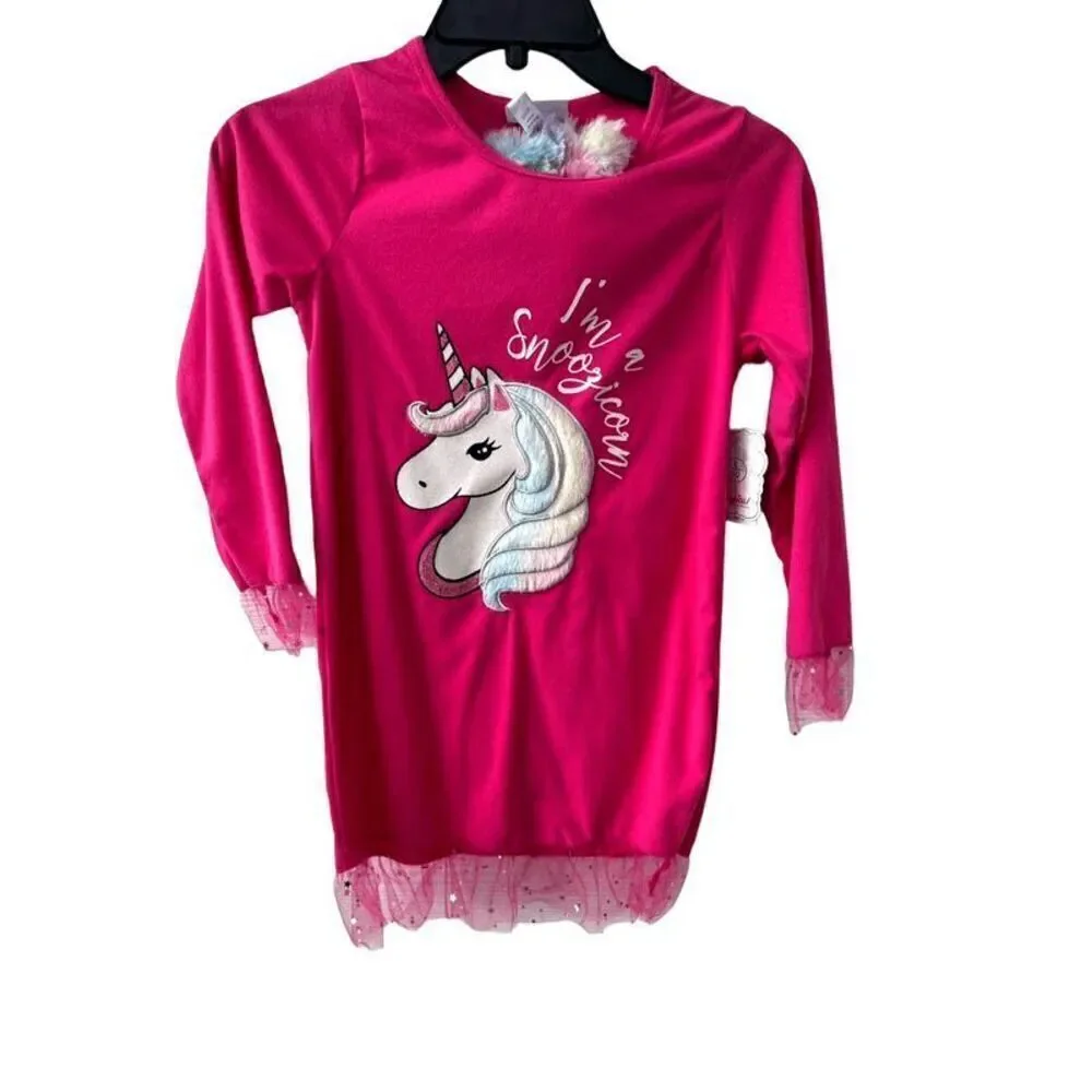 BeMagical Toddler Girls Unicorn pajama with headband size 10